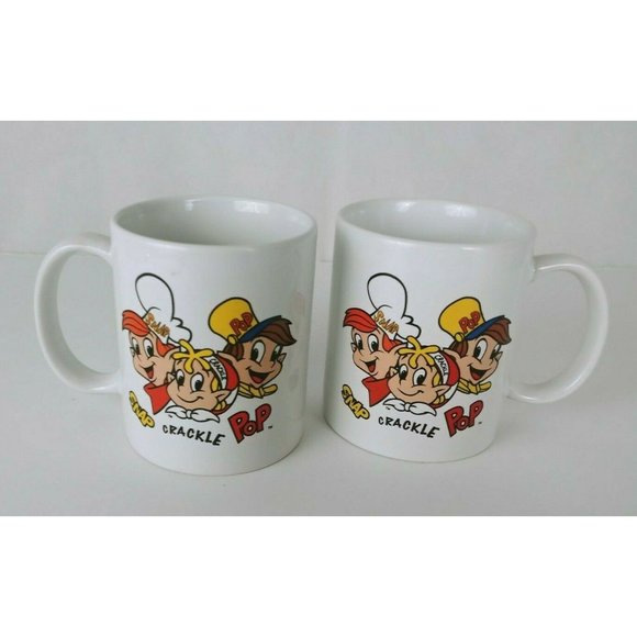 Kellogg SNAP CRACKLE POP 2001 Rice Krispies Cereal Set Of 2 Coffee Mugs - Picture 1 of 5